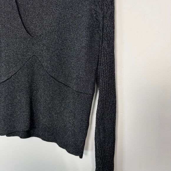 Anthropologie Woven Sleeve Two-Fer Sweater L - Picture 5 of 9